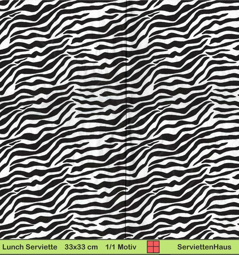 Zebrafell - 1 Paket mit 20 Servietten